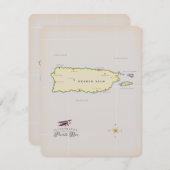 Illustrierte Karte von Puerto Rico. (Vorne/Hinten)