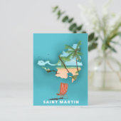 Illustrierte Karte von Saint Martin. (Stehend Vorderseite)