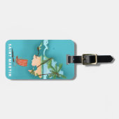 Illustrierte Karte von Saint Martin. Gepäckanhänger (Vorderseite horizontal)