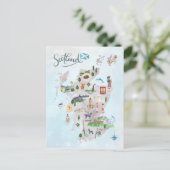 Illustrierte Karte von Schottland Art (Stehend Vorderseite)