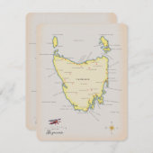 Illustrierte Karte von Tasmanien. (Vorne/Hinten)