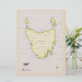 Illustrierte Karte von Tasmanien. (Stehend Vorderseite)