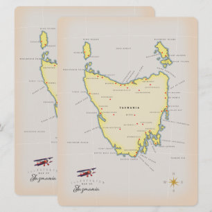 Illustrierte Karte von Tasmanien.
