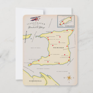 Illustrierte Karte von Trinidad und Tobago