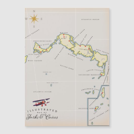 Illustrierte Karte von Turks und Caicos (Vorderseite)