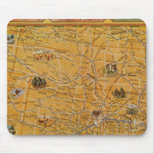 Illustrierte Karte von US Airways Mousepad