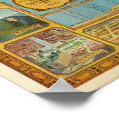 Illustrierte Karte von US Airways Poster (Ecke)