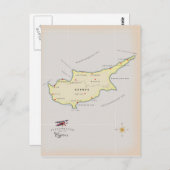 Illustrierte Karte Zyperns. (Vorne/Hinten)