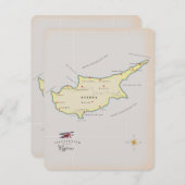 Illustrierte Karte Zyperns. (Vorne/Hinten)