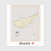 Illustrierte Karte Zyperns. Aufkleber (Blatt)