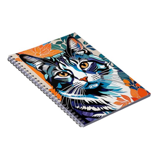 Illustrierte Katze | Notebook Notizblock (Rechte Seite)