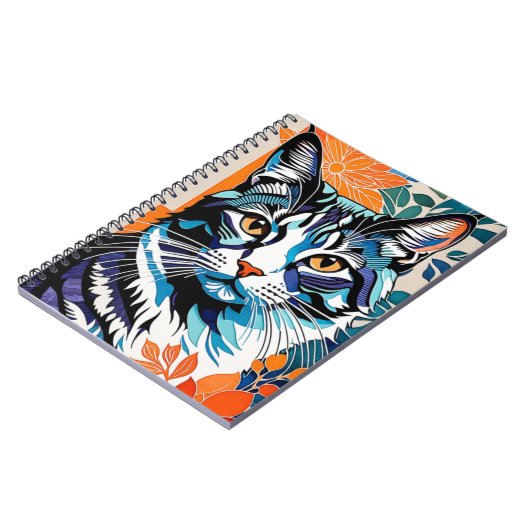 Illustrierte Katze | Notebook Notizblock (Linke Seite)