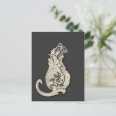 Illustrierte Katze Postkarte (Stehend Vorderseite)
