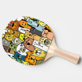 Illustrierte Katzen und Hunde Tischtennis Schläger (Seitenansicht)