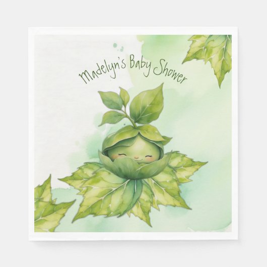 Illustrierte Kinderdusche für Grüne Anwendung Serviette (Vorderseite)