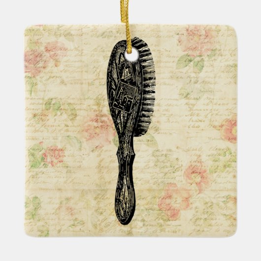 Illustrierte klassische Damen Haarspülung Blumenst Keramikornament (Vorderseite)