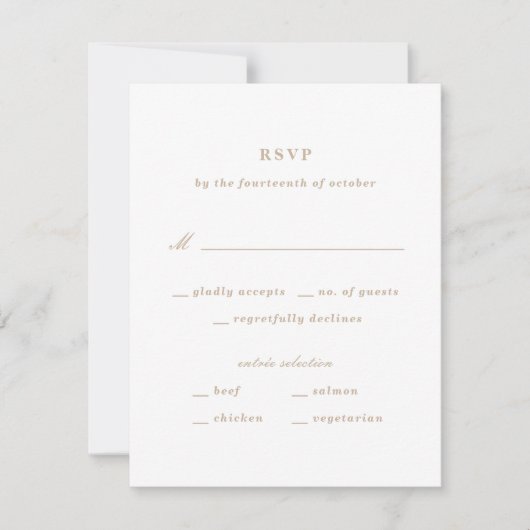 Illustrierte Knot Nautical RSVP Card - Tan (Vorderseite)