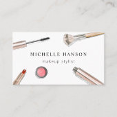 Illustrierte Kosmetik Makeup Stylist weiß Visitenkarte (Vorderseite)