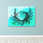 Illustrierte Krabbe (Unterwassertier) (Strandlands Leinwanddruck (Insitu (Holzboden))