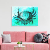Illustrierte Krabbe (Unterwassertier) (Strandlands Leinwanddruck (Insitu (Wohnzimmer))