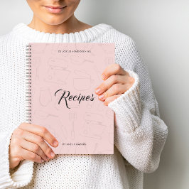 Illustrierte Küche Utensils Personalisiert Rezept Notizblock