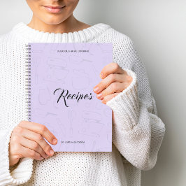 Illustrierte Küche Utensils Personalisiert Rezept Notizblock