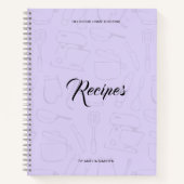 Illustrierte Küche Utensils Personalisiert Rezept Notizblock (Vorderseite)