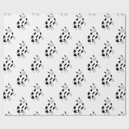 Illustrierte Kuh Geschenkpapier (Flach)