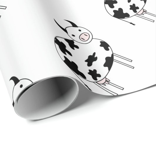 Illustrierte Kuh Geschenkpapier (Rolleneckpunkt)