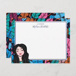 Illustrierte Lady Personal Stationery Mitteilungskarte