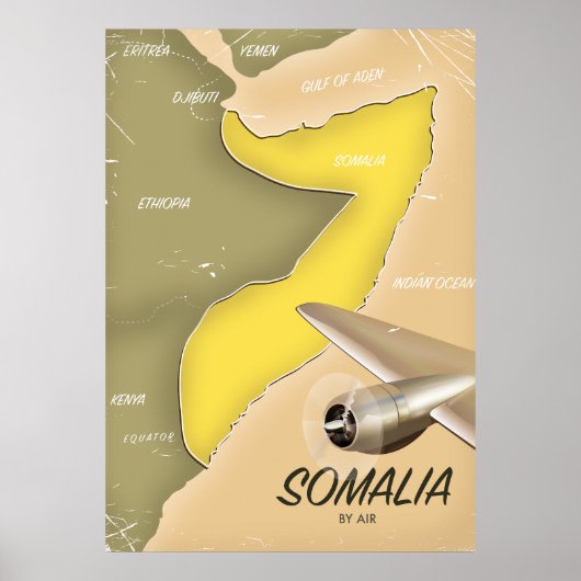 illustrierte Landkarte Somalias Poster (Vorne)