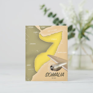 illustrierte Landkarte Somalias Postkarte