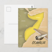 illustrierte Landkarte Somalias Postkarte (Vorne/Hinten)