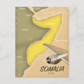 illustrierte Landkarte Somalias Postkarte (Vorderseite)