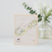 Illustrierte Landkarte von Bermuda Postkarte (Stehend Vorderseite)