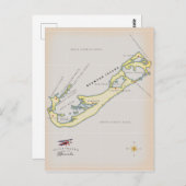 Illustrierte Landkarte von Bermuda Postkarte (Vorne/Hinten)