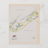 Illustrierte Landkarte von Bermuda Postkarte (Vorderseite)