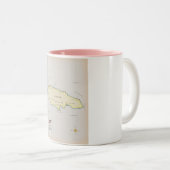 Illustrierte Landkarte von Jamaika. Zweifarbige Tasse (VorderseiteRechts)