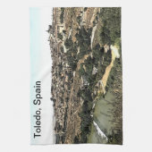 Illustrierte Landschaft Kunst Toledo, Spanien Geschirrtuch (Vertikal)
