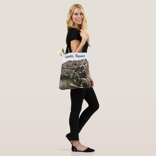 Illustrierte Landschaft Toledo, Spanien Tasche (Am Model)