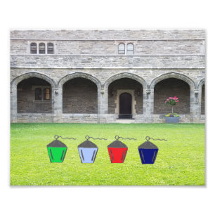 Illustrierte Laternen in Bryn Mawr Cloisters Fotodruck