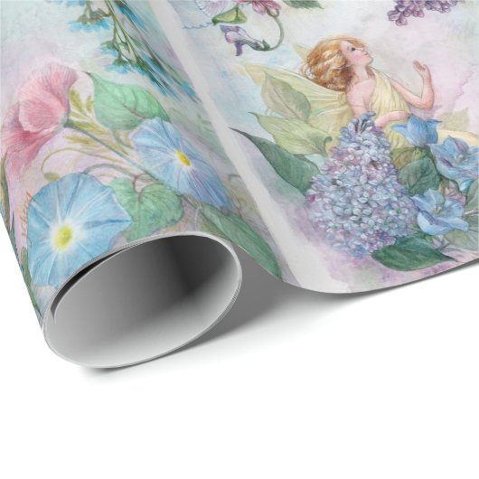 Illustrierte Lilac-Fee Geschenkpapier (Rolleneckpunkt)