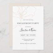 Illustrierte Line Art Blume Einladung (Vorne/Hinten)