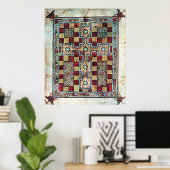 Illustrierte Manuskript-Kreuzteppichseite Poster (Heimbüro)