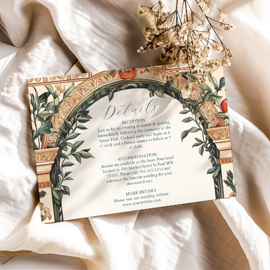 Illustrierte mediterrane Hochzeit Begleitkarte