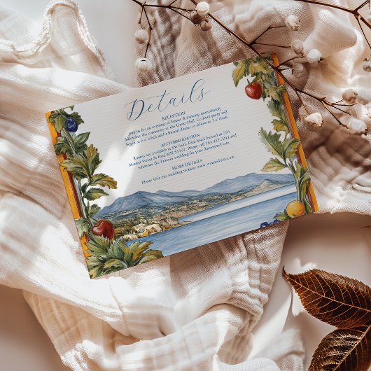 Illustrierte mediterrane Hochzeit Begleitkarte