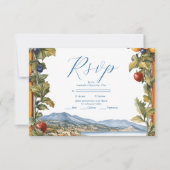 Illustrierte mediterrane Hochzeit RSVP Karte (Vorderseite)