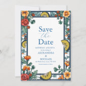 Illustrierte mediterrane Hochzeit Save The Date (Vorderseite)
