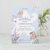 Illustrierte Mermaid Baby Dusche Einladung (Stehend Vorderseite)