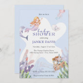 Illustrierte Mermaid Baby Dusche Einladung (Vorne/Hinten)